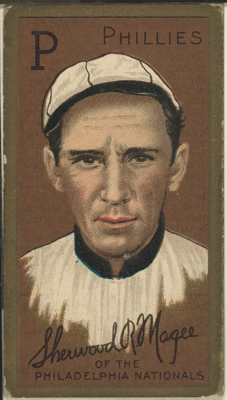 Front of Sherry Magee card, 1911 T205 Gold Borders, catalog no. 872