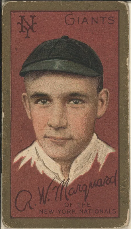 Front of Rube Marquard card, 1911 T205 Gold Borders, catalog no. 878