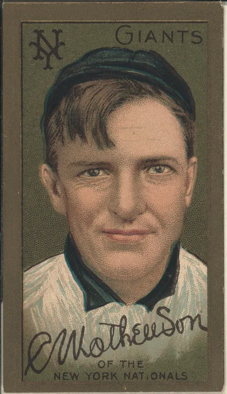 Front of Christy Mathewson card, 1911 T205 Gold Borders, catalog no. 895