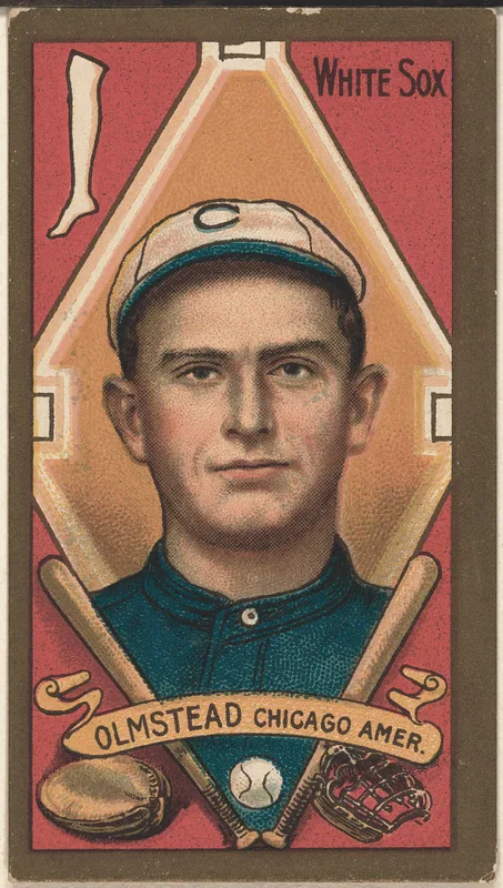 Front of Fred Olmstead card, 1911 T205 Gold Borders, catalog no. 1080