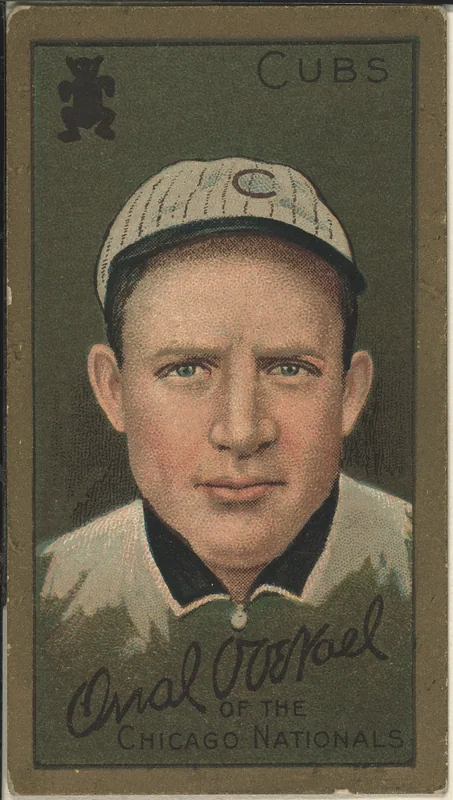 Front of Orval Overall card, 1911 T205 Gold Borders, catalog no. 1081