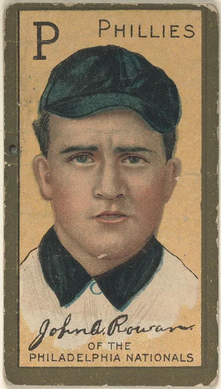 Front of John Rowan card, 1911 T205 Gold Borders, catalog no. 1185