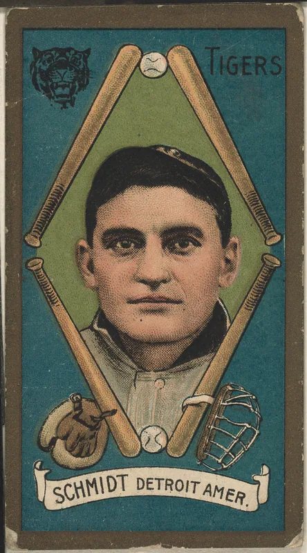 Front of Boss Schmidt card, 1911 T205 Gold Borders, catalog no. 1217