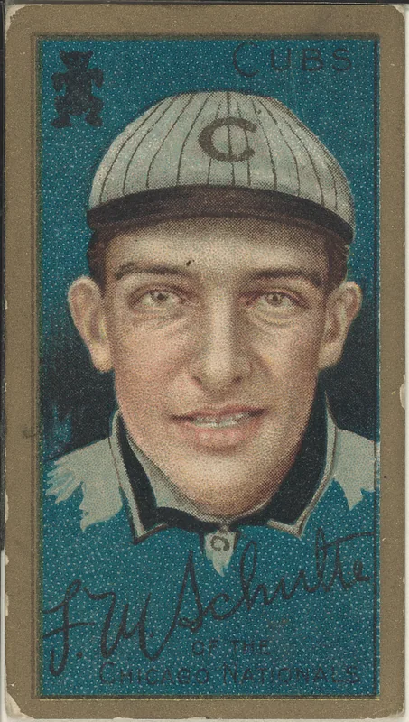 Front of Frank Schulte card, 1911 T205 Gold Borders, catalog no. 1221