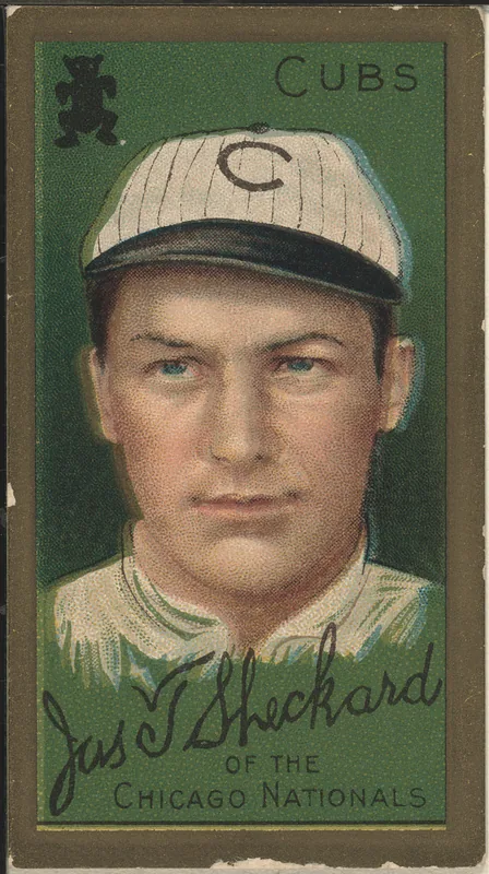 Front of Jimmy Sheckard card, 1911 T205 Gold Borders, catalog no. 1258