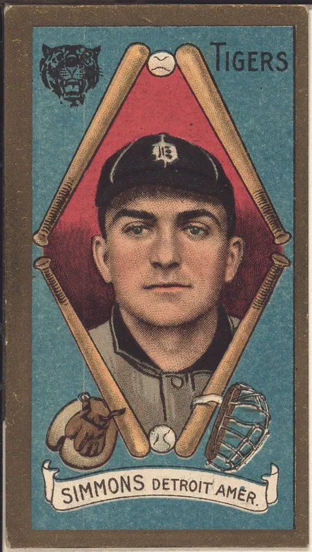 Front of Hack Simmons card, 1911 T205 Gold Borders, catalog no. 1262