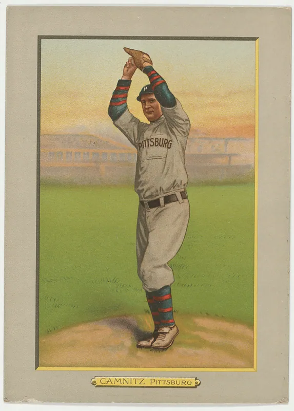 Front of Howie Camnitz card, 1911 T3 Turkey Red, cabinets, #7