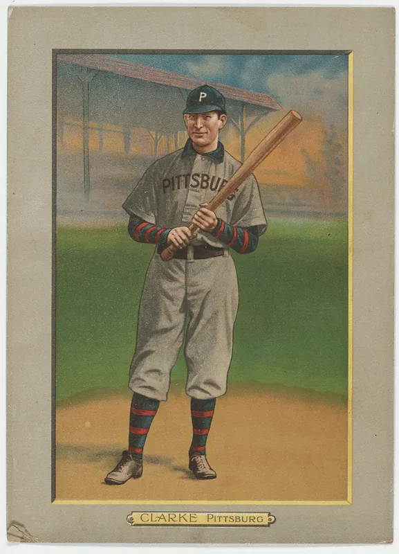 Front of Fred Clarke card, 1911 T3 Turkey Red, cabinets, #8