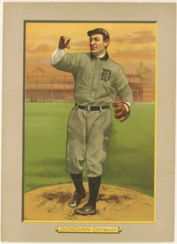 Front of Bill Donovan card, 1911 T3 Turkey Red, cabinets, #12