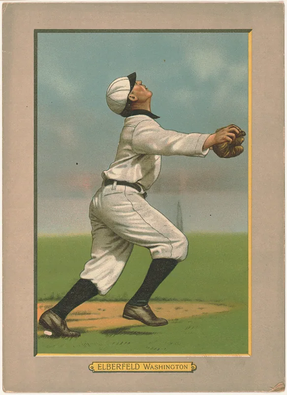 Front of Kid Elberfeld card, 1911 T3 Turkey Red, cabinets, #15
