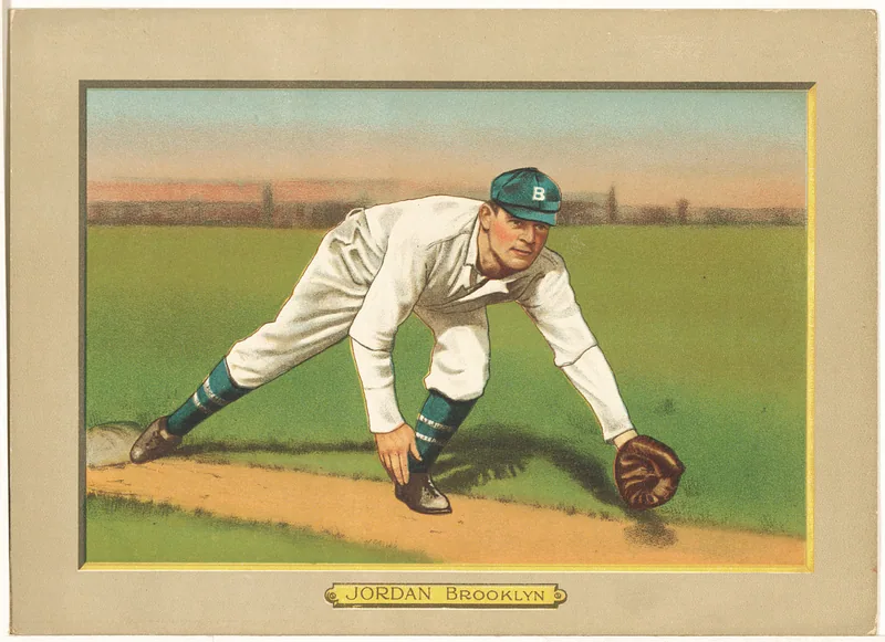 Front of Tim Jordan card, 1911 T3 Turkey Red, cabinets, #20