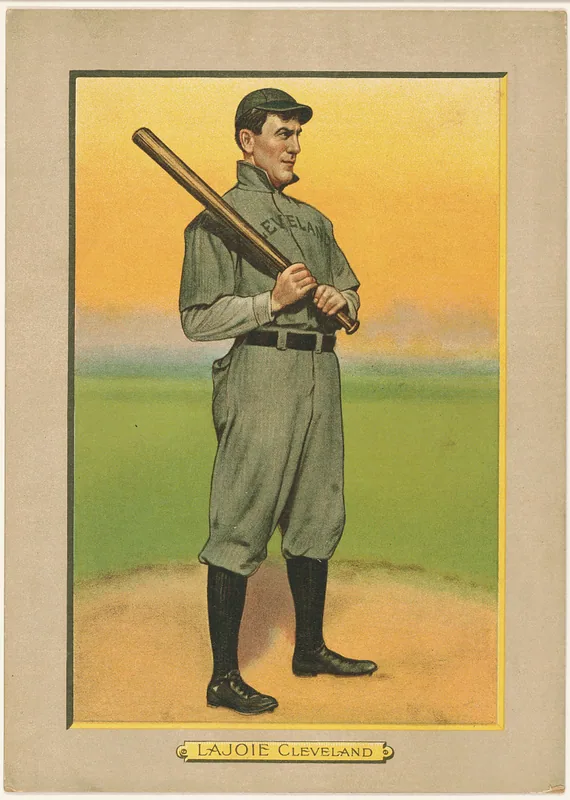 Front of Nap Lajoie card, 1911 T3 Turkey Red, cabinets, #23
