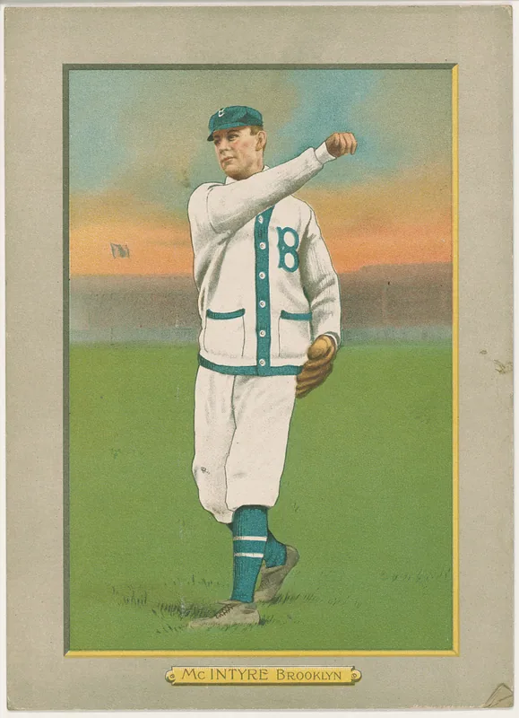 Front of Harry McIntire card, 1911 T3 Turkey Red, cabinets, #28a
