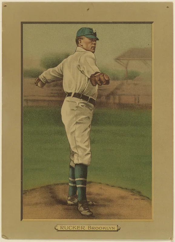 Front of Nap Rucker card, 1911 T3 Turkey Red, cabinets, #34