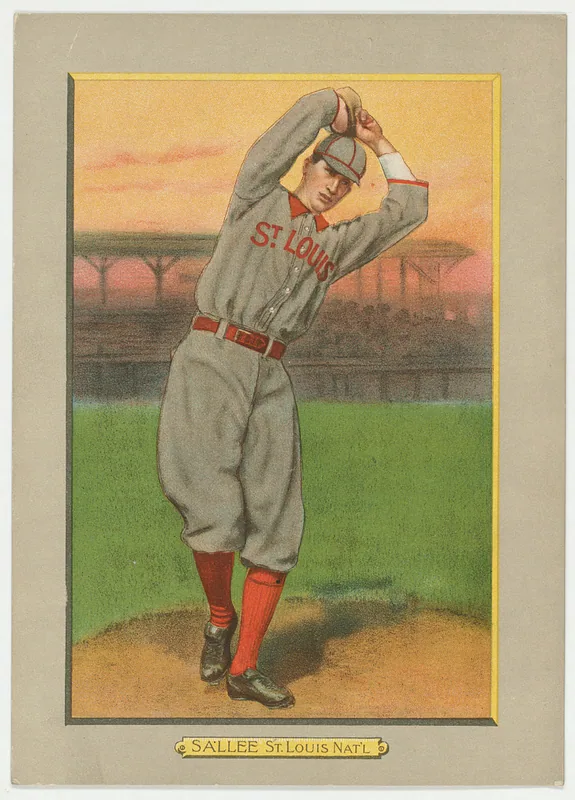 Front of Slim Sallee card, 1911 T3 Turkey Red, cabinets, #37