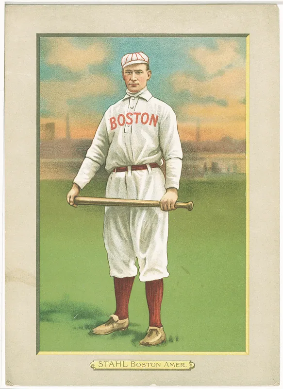Front of Jake Stahl card, 1911 T3 Turkey Red, cabinets, #38