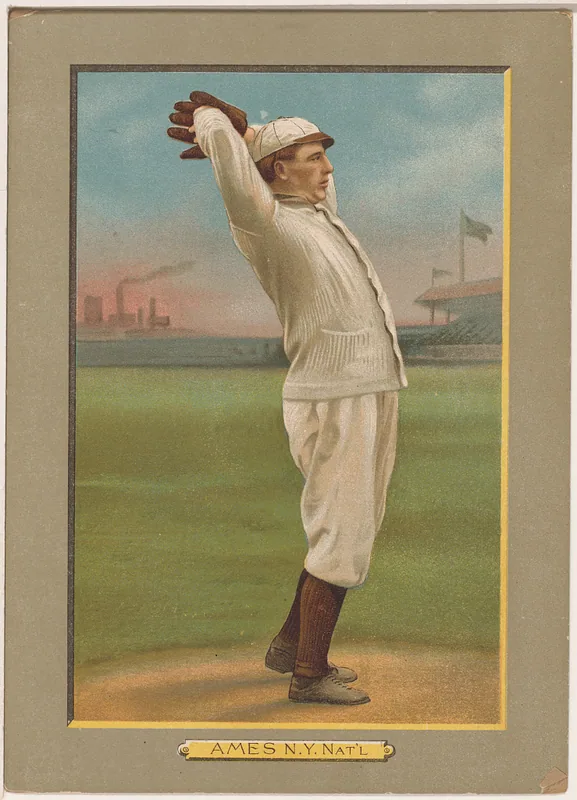 Front of Red Ames card, 1911 T3 Turkey Red, cabinets, #77