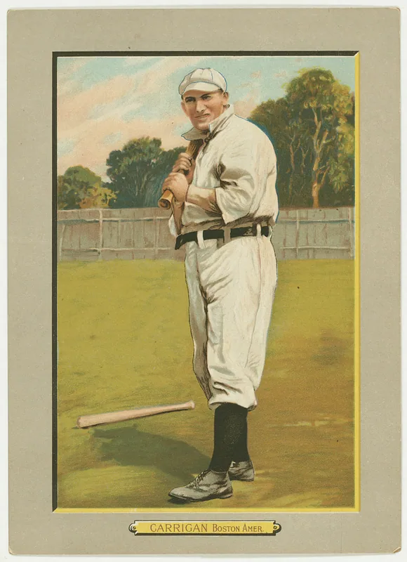 Front of Bill Carrigan card, 1911 T3 Turkey Red, cabinets, #86