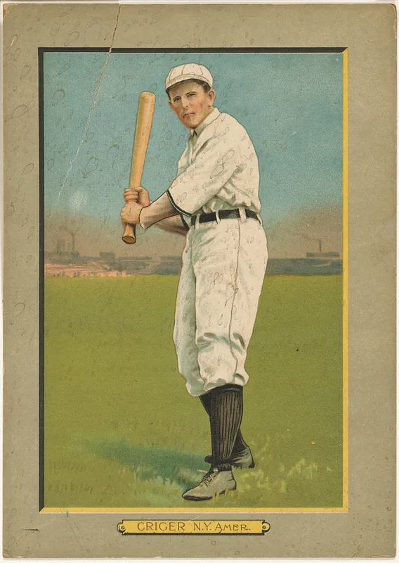 Front of Lou Criger card, 1911 T3 Turkey Red, cabinets, #89