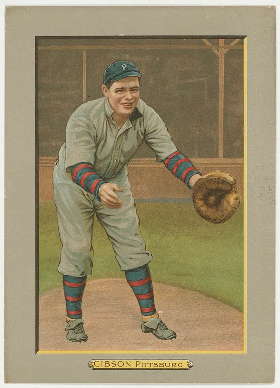 Front of George Gibson card, 1911 T3 Turkey Red, cabinets, #94
