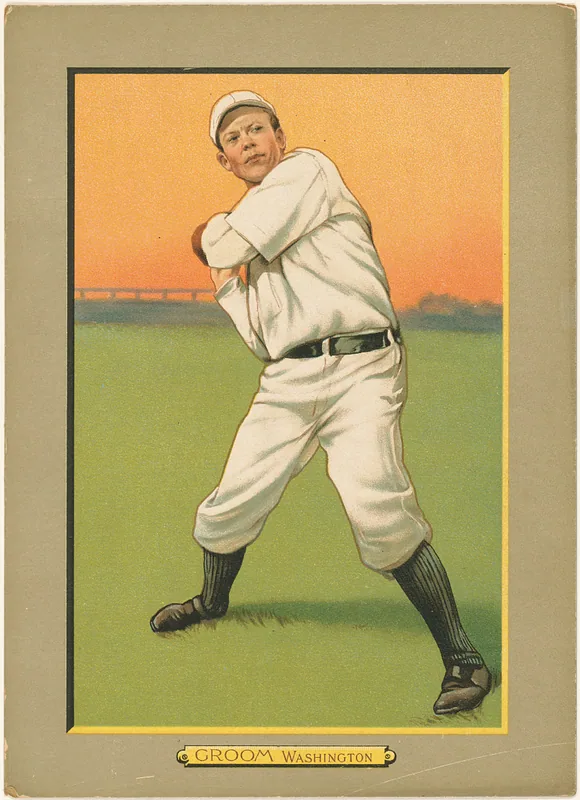 Front of Bob Groom card, 1911 T3 Turkey Red, cabinets, #96