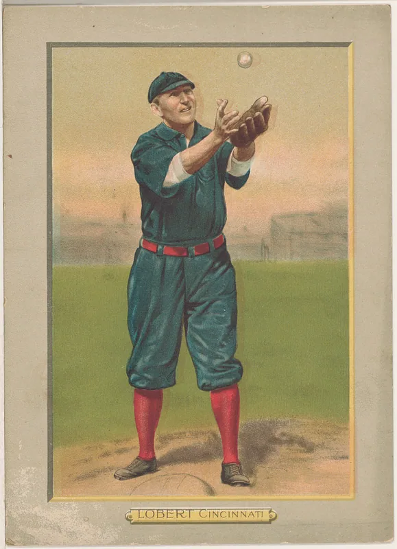 Front of Hans Lobert card, 1911 T3 Turkey Red, cabinets, #105