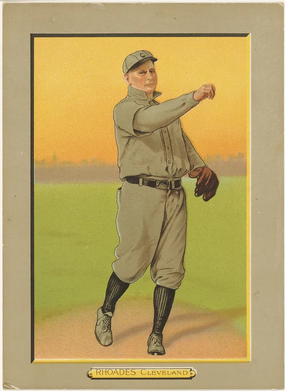 Front of Bob Rhoads card, 1911 T3 Turkey Red, cabinets, #114