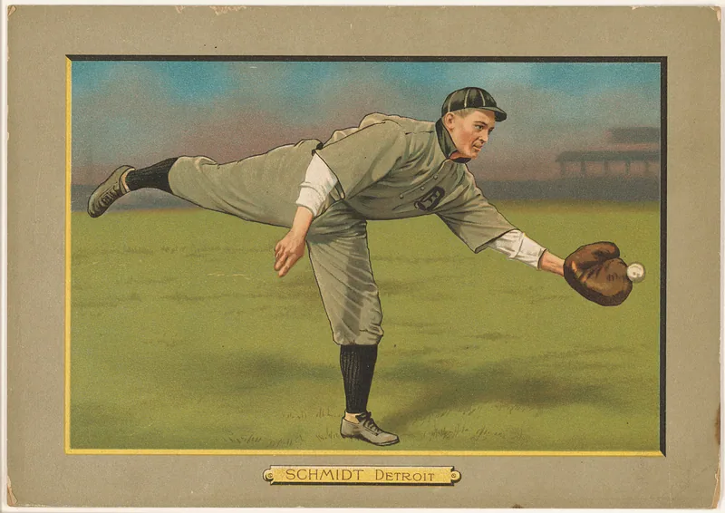 Front of Boss Schmidt card, 1911 T3 Turkey Red, cabinets, #116