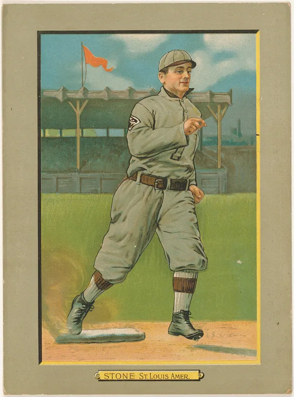 Front of George Stone card, 1911 T3 Turkey Red, cabinets, #119