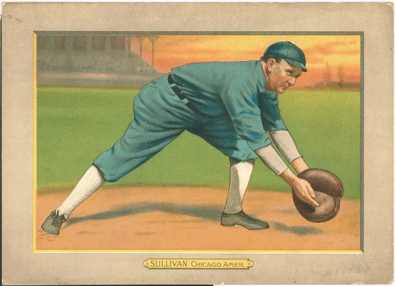 Front of Billy Sullivan card, 1911 T3 Turkey Red, cabinets, #121