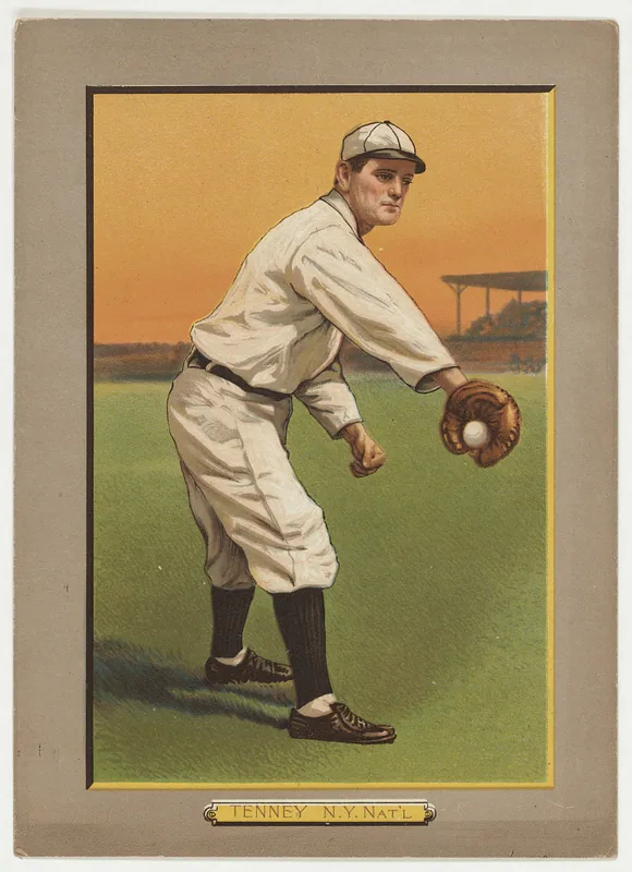 Front of Fred Tenney card, 1911 T3 Turkey Red, cabinets, #122
