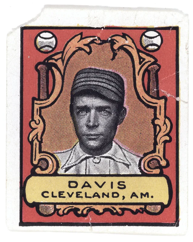 Front of Harry Davis card, 1911 T332 Helmar Stamps, catalog no. 45