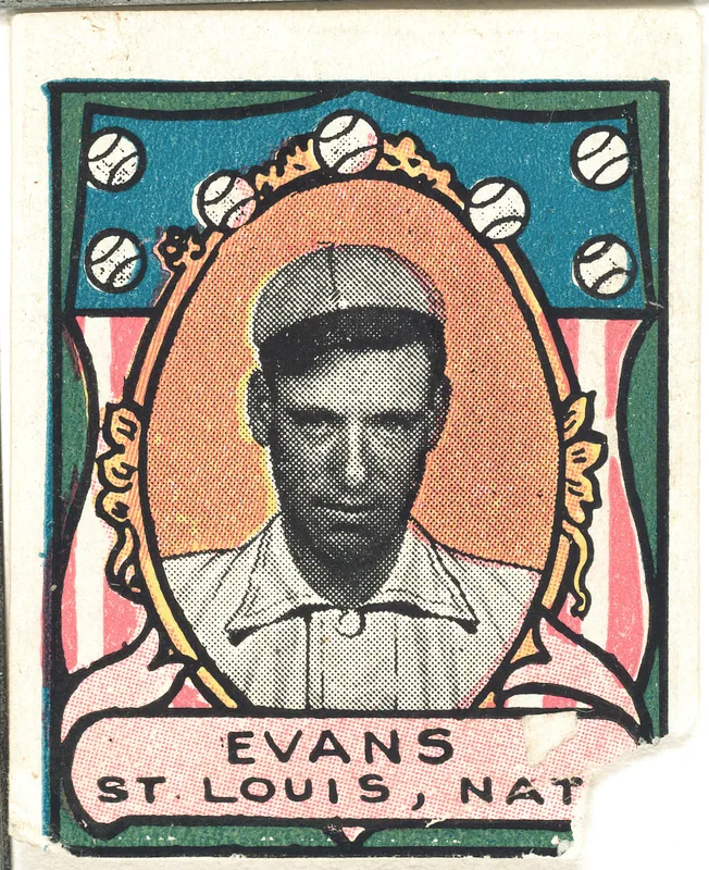 Front of Steve Evans card, 1911 T332 Helmar Stamps, catalog no. 59