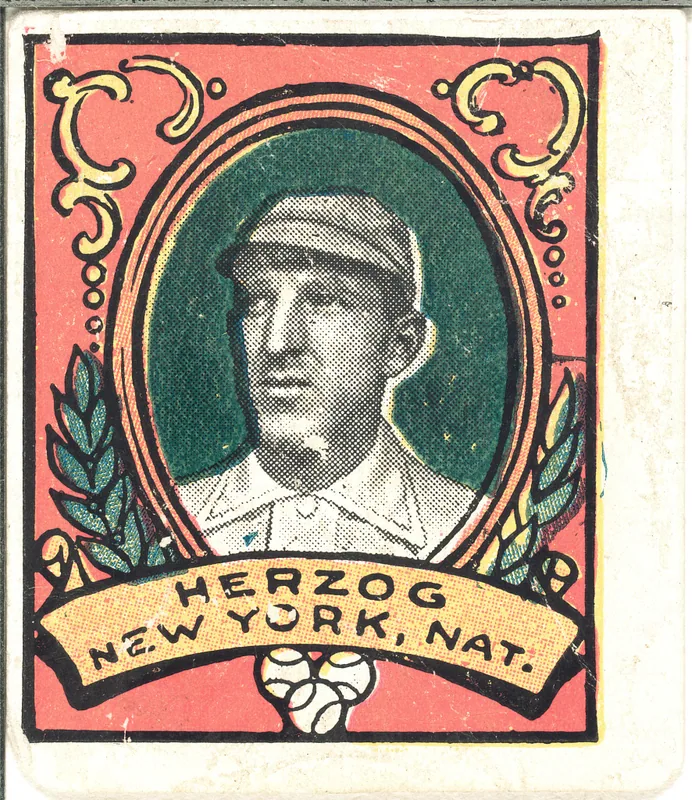 Front of Buck Herzog card, 1911 T332 Helmar Stamps, catalog no. 79