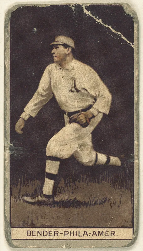Front of Chief Bender card, 1912 T207 Brown Background, catalog no. 11