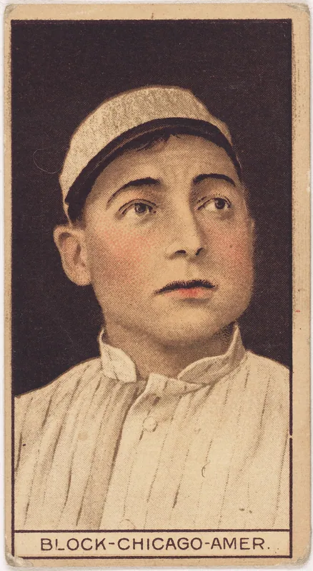 Front of Bruno Block card, 1912 T207 Brown Background, catalog no. 17