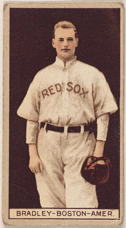 Front of Hugh Bradley card, 1912 T207 Brown Background, catalog no. 19