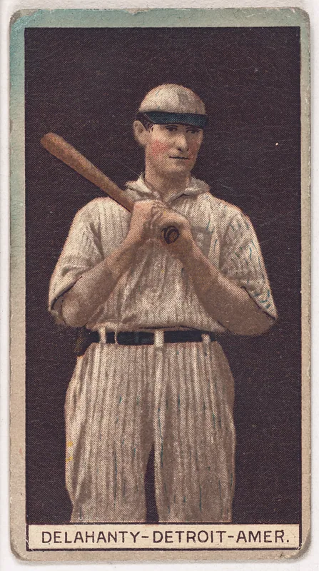 Front of Jim Delahanty card, 1912 T207 Brown Background, catalog no. 43