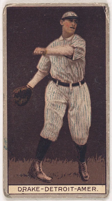 Front of Delos Drake card, 1912 T207 Brown Background, catalog no. 52