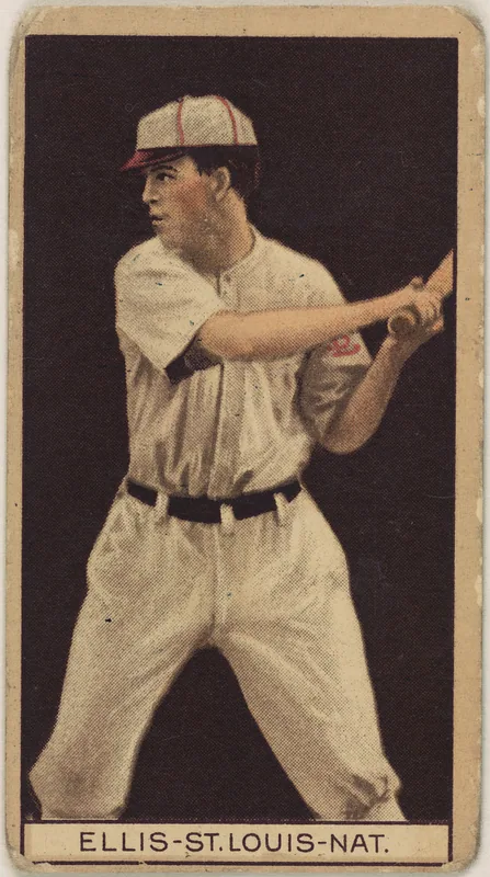 Front of Rube Ellis card, 1912 T207 Brown Background, catalog no. 54