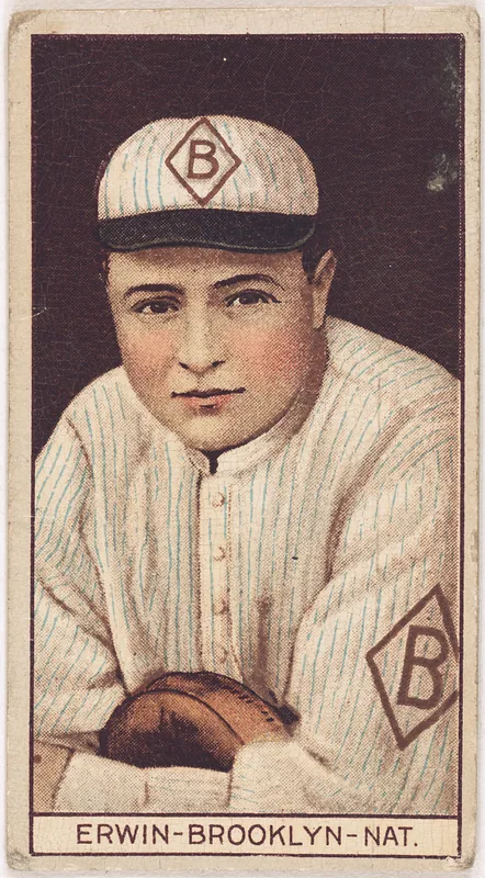 Front of Tex Erwin card, 1912 T207 Brown Background, catalog no. 56