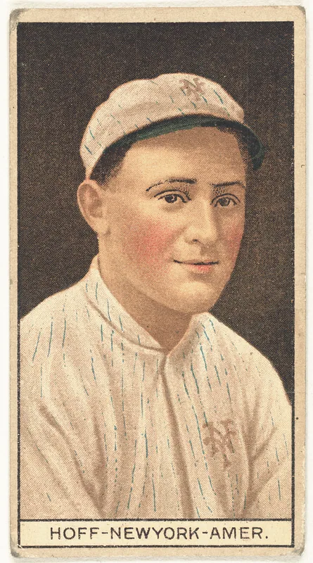 Front of Chester Hoff card, 1912 T207 Brown Background, catalog no. 82