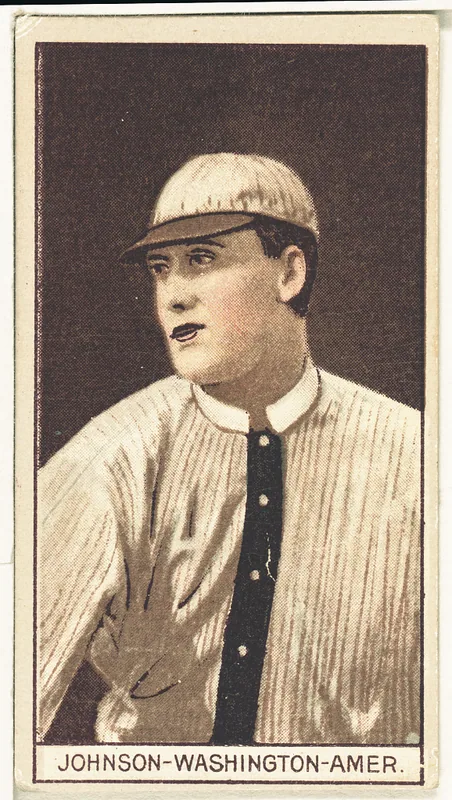 Front of Walter Johnson card, 1912 T207 Brown Background, catalog no. 87