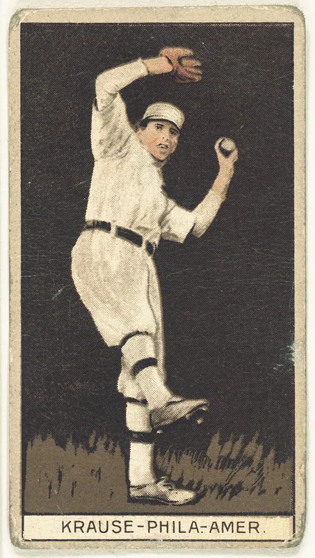 Front of Harry Krause card, 1912 T207 Brown Background, catalog no. 95