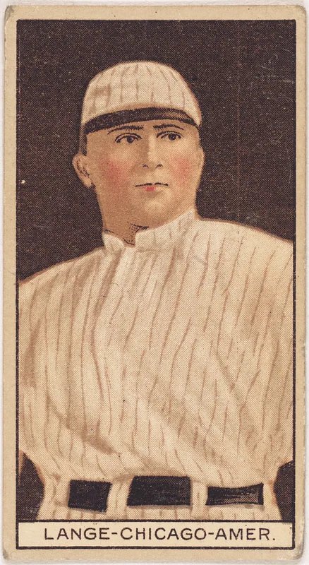 Front of Frank Lange card, 1912 T207 Brown Background, catalog no. 98