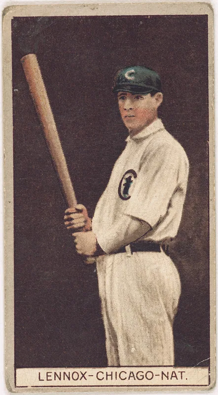Front of Ed Lennox card, 1912 T207 Brown Background, catalog no. 103