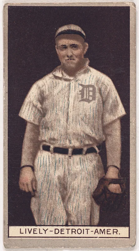 Front of Jack Lively card, 1912 T207 Brown Background, catalog no. 107