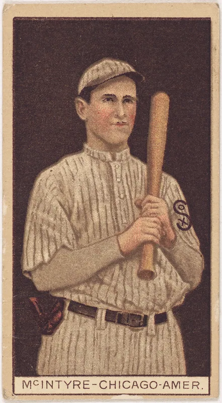 Front of Matty McIntyre card, 1912 T207 Brown Background, catalog no. 121