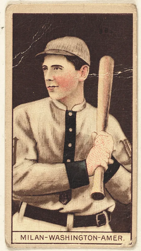 Front of Clyde Milan card, 1912 T207 Brown Background, catalog no. 124