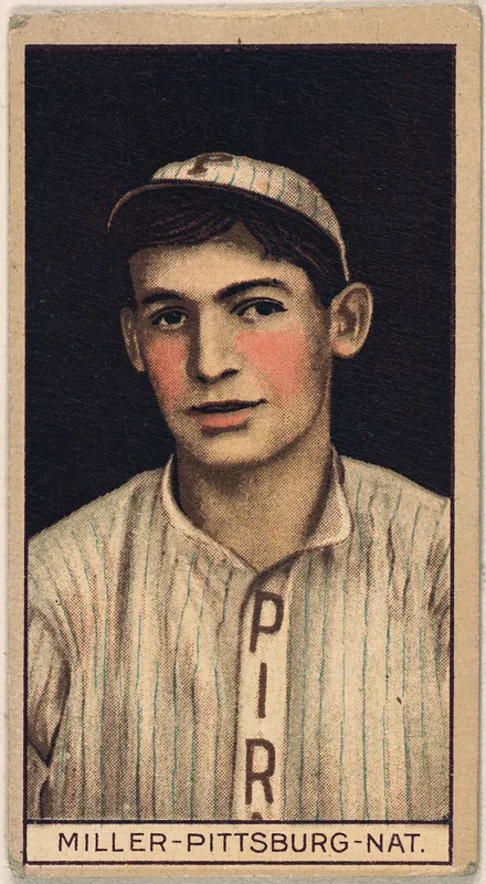 Front of Dots Miller card, 1912 T207 Brown Background, catalog no. 126